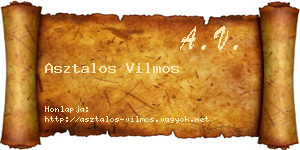 Asztalos Vilmos névjegykártya