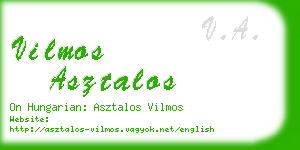 vilmos asztalos business card